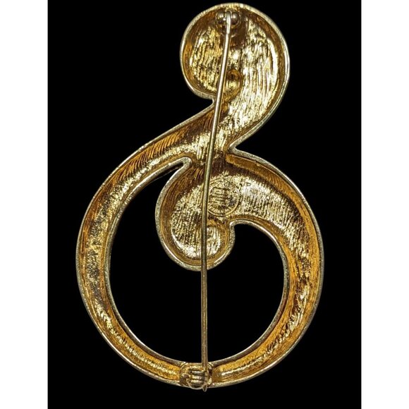 Vintage Givenchy Modern Abstract Swirl Music Symbol Brooch - Picture 2 of 4